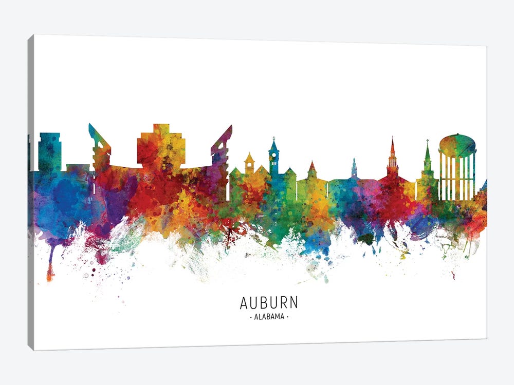Auburn Alabama Skyline by Michael Tompsett 1-piece Art Print