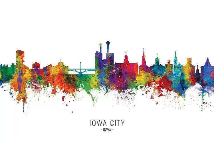 Iowa City Iowa Skyline by Michael Tompsett wall art