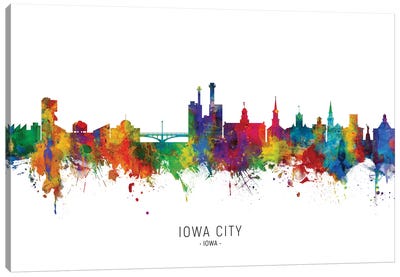 Iowa City Iowa Skyline Canvas Art Print - Iowa Art
