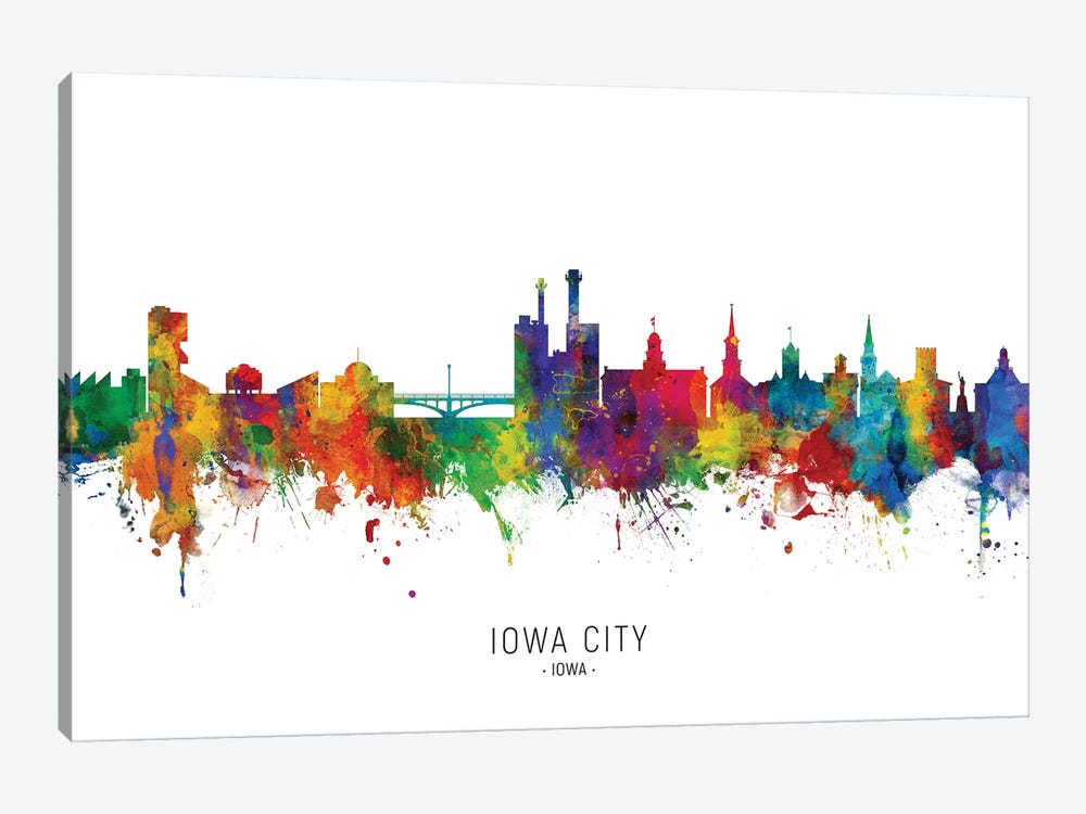 Iowa City Iowa Skyline by Michael Tompsett 1-piece Canvas Print