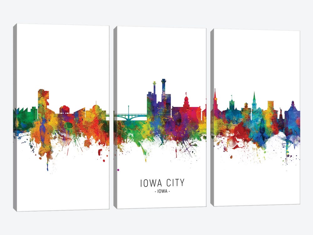 Iowa City Iowa Skyline by Michael Tompsett 3-piece Art Print
