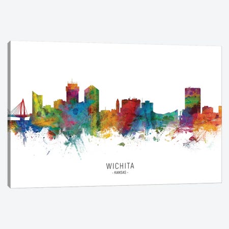 Wichita Kansas Skyline Canvas Print #MTO2022} by Michael Tompsett Canvas Art