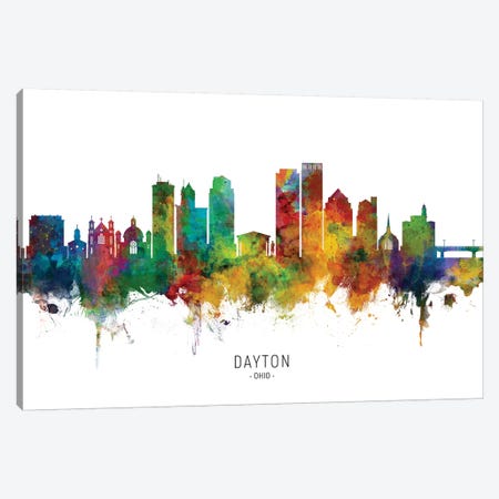 Dayton Ohio Skyline Canvas Print #MTO2023} by Michael Tompsett Canvas Art