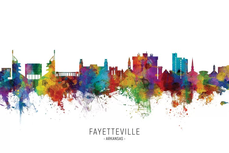 Fayetteville Arkansas Skyline by Michael Tompsett wall art