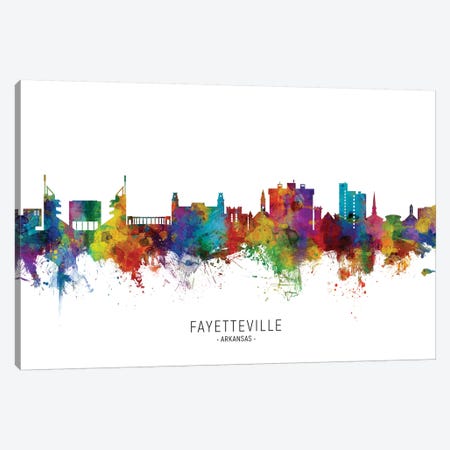 Fayetteville Arkansas Skyline Canvas Print #MTO2024} by Michael Tompsett Art Print