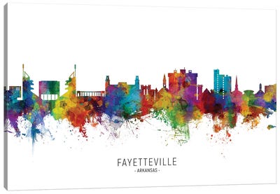 Fayetteville Arkansas Skyline Canvas Art Print - Arkansas Art