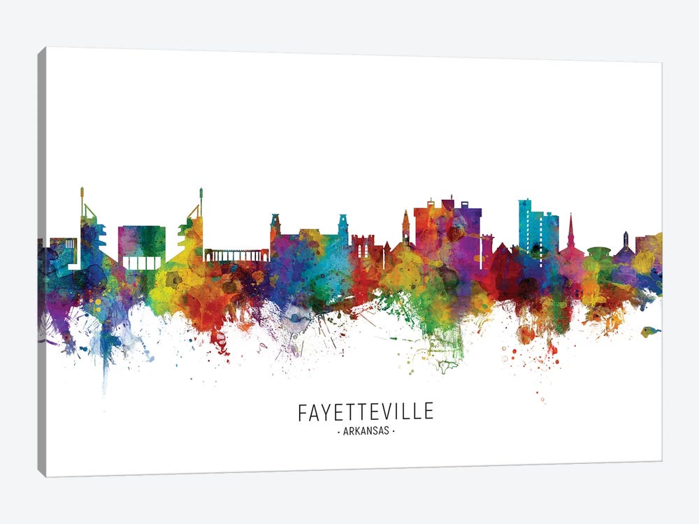 Fayetteville Arkansas Skyline by Michael Tompsett 1-piece Art Print