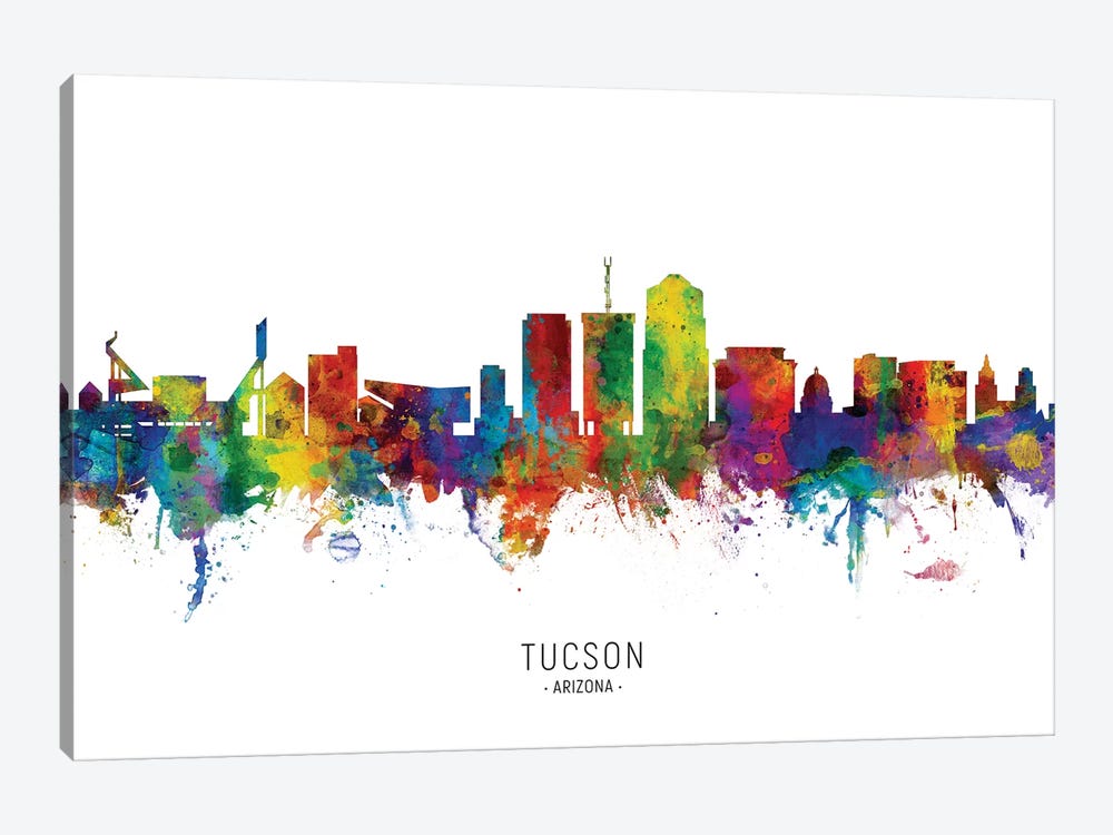 Tucson Arizona Skyline by Michael Tompsett 1-piece Canvas Artwork