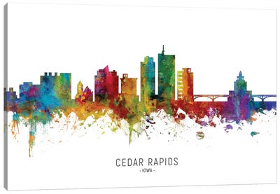 Cedar Rapids Iowa Skyline Canvas Art Print - Iowa Art