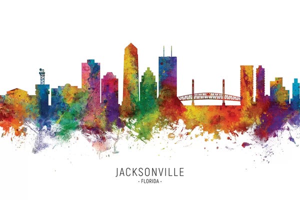 Jacksonville: Jacksonville Florida Skyline by Michael Tompsett