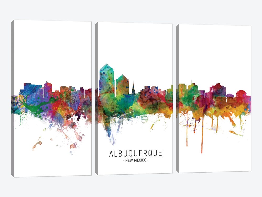 Albuquerque New Mexico Skyline by Michael Tompsett 3-piece Art Print