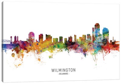Wilmington Delaware Skyline Canvas Art Print - North Carolina Art