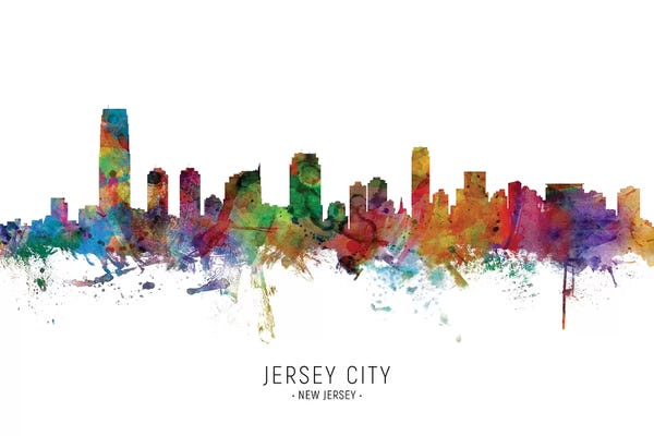 New Jersey: Jersey City New Jersey Skyline by Michael Tompsett