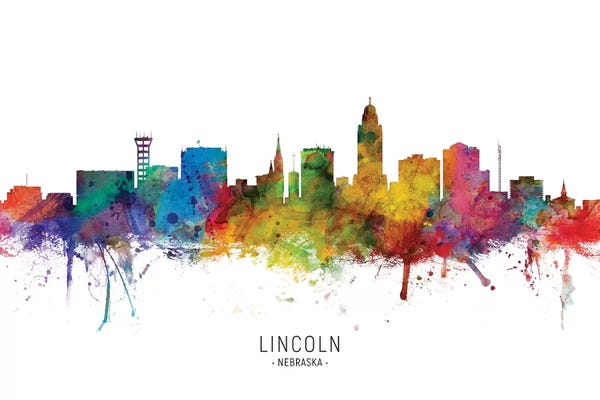 Nebraska: Lincoln Nebraska Skyline by Michael Tompsett