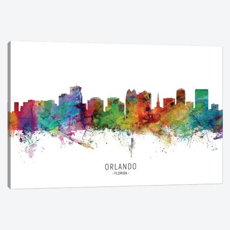 Orlando Florida Skyline Canvas Print #MTO2032} by Michael Tompsett Art Print