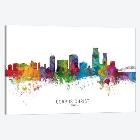 Corpus Christi Texas Skyline Canvas Print #MTO2034} by Michael Tompsett Canvas Wall Art