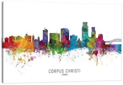 Corpus Christi Texas Skyline Canvas Art Print - Texas Art
