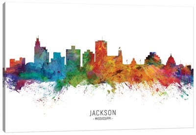 Jackson Mississippi Skyline Canvas Art Print - Mississippi Art