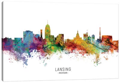 Lansing Michigan Skyline Canvas Art Print - Michigan Art