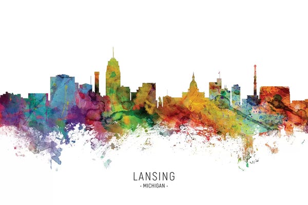 Michigan: Lansing Michigan Skyline by Michael Tompsett