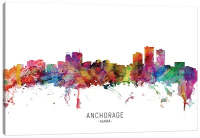 Anchorage Alaska Skyline Canvas Art Print