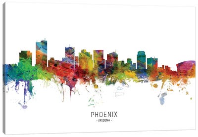 Phoenix Arizona Skyline Canvas Art Print - Scenic & Nature Typography