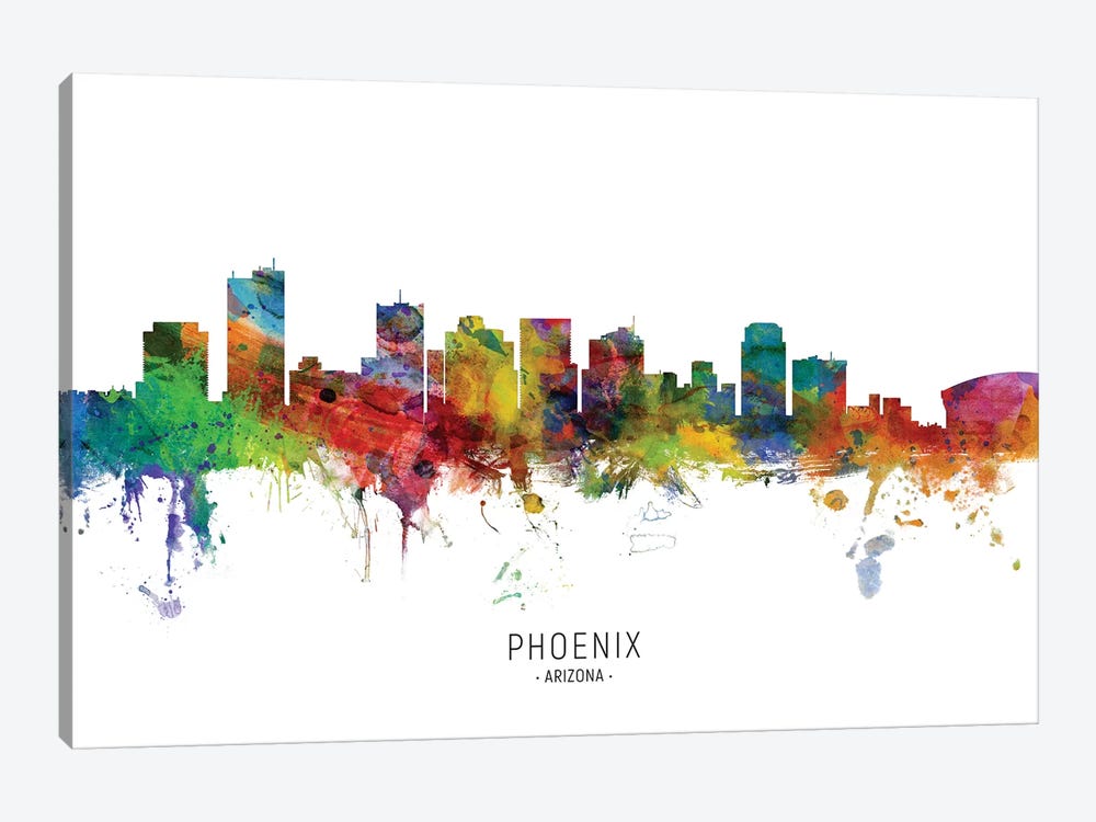 Phoenix Arizona Skyline by Michael Tompsett 1-piece Canvas Print