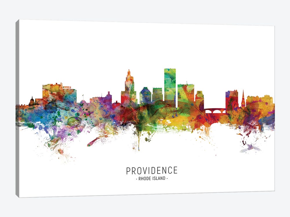Providence Rhode Island Skyline by Michael Tompsett 1-piece Canvas Art