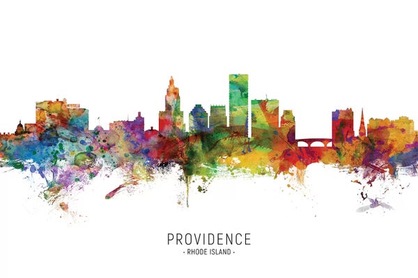 Michael Tompsett: Providence Rhode Island Skyline by Michael Tompsett