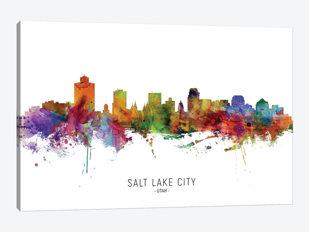 Salt Lake City Utah Skyline by Michael Tompsett 1-piece Art Print