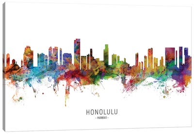 Honolulu Hawaii Skyline Canvas Art Print - Honolulu