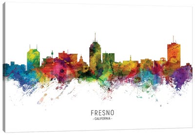 Fresno California Skyline Canvas Art Print