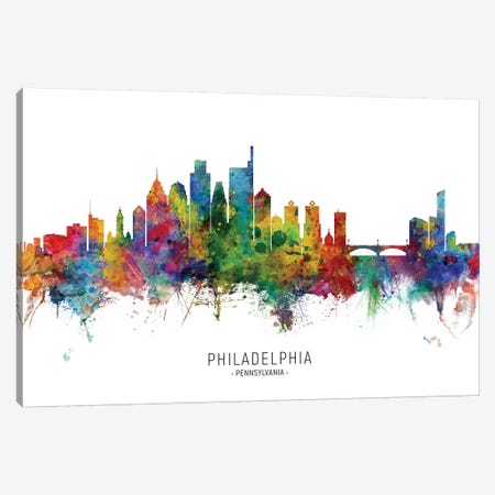 Philadelphia Pennsylvania Skyline Canvas Print #MTO2045} by Michael Tompsett Canvas Print