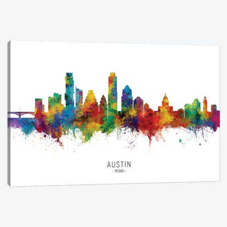 Austin Texas Skyline Canvas Print #MTO2046} by Michael Tompsett Canvas Art Print