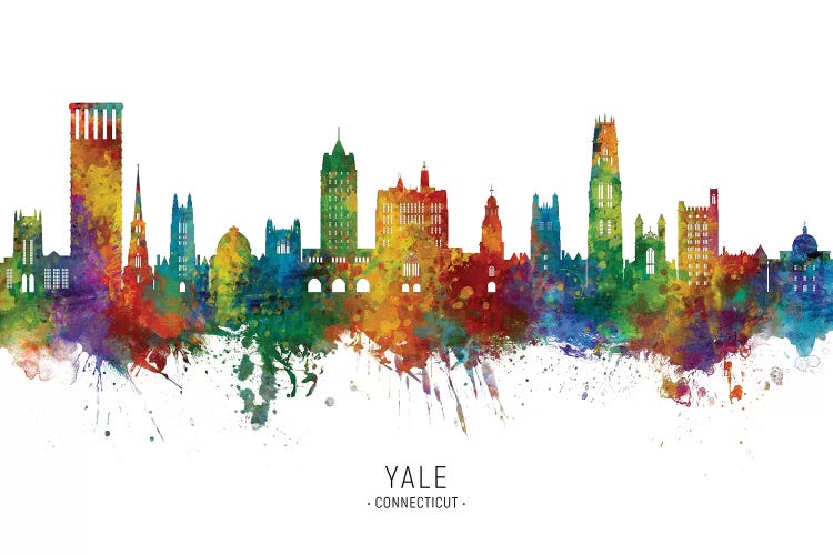 Yale Connecticut Skyline by Michael Tompsett wall art