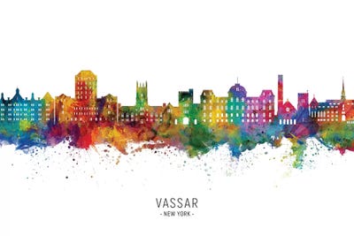 Vassar New York Skyline by Michael Tompsett canvas print