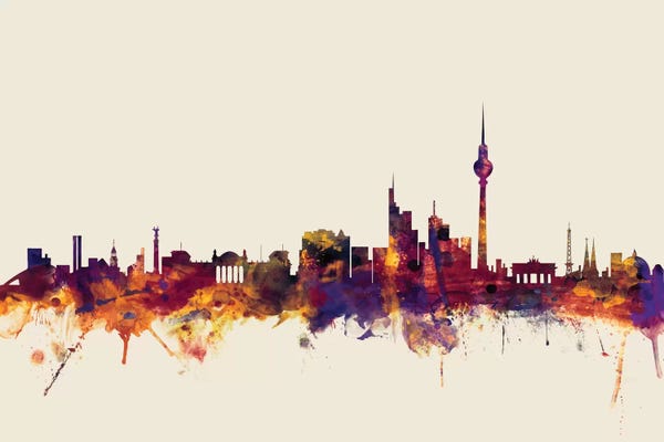 Berlin: Berlin, Germany On Beige by Michael Tompsett