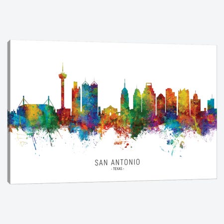 San Antonio Texas Skyline Canvas Print #MTO2050} by Michael Tompsett Canvas Art Print