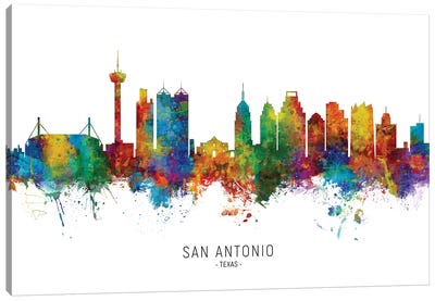 San Antonio Texas Skyline Canvas Art Print - Texas Art