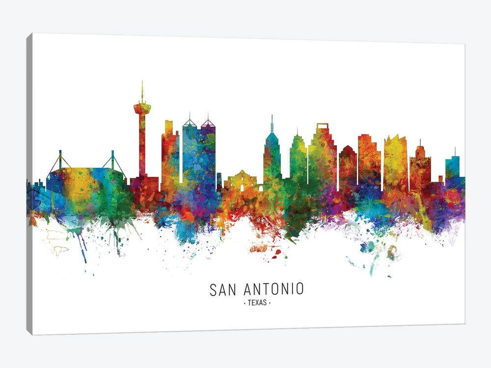 San Antonio Texas Skyline by Michael Tompsett 1-piece Canvas Wall Art