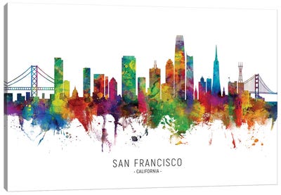 San Francisco California Skyline Canvas Art Print - California Art