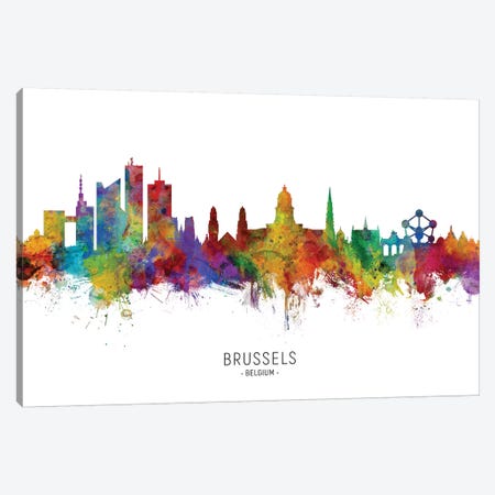 Brussels Belgium Skyline Canvas Print #MTO2053} by Michael Tompsett Canvas Print