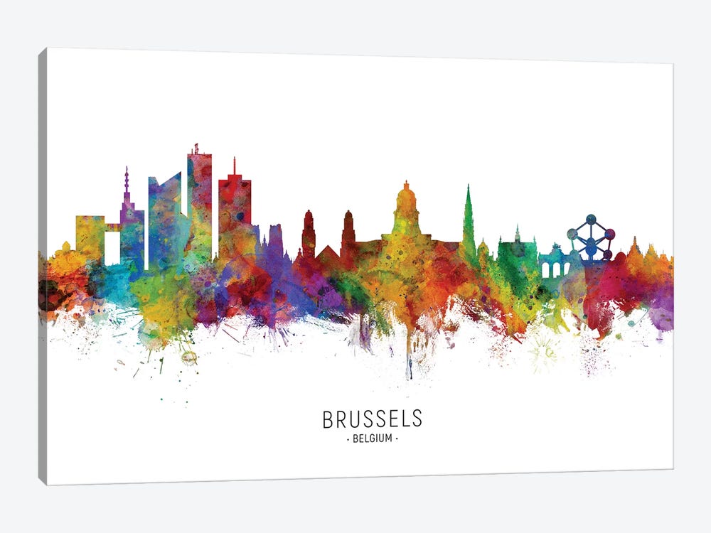 Brussels Belgium Skyline by Michael Tompsett 1-piece Art Print