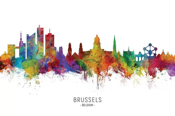 Belgium: Brussels Belgium Skyline by Michael Tompsett