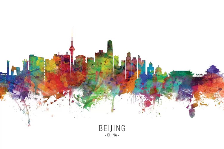 Beijing China Skyline by Michael Tompsett wall art
