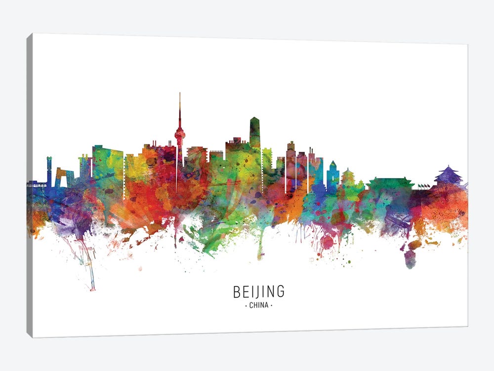 Beijing China Skyline by Michael Tompsett 1-piece Canvas Art Print