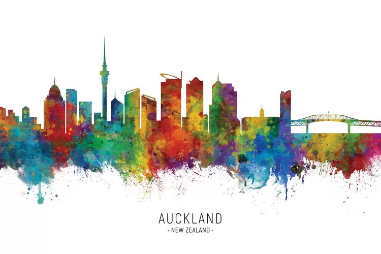 Auckland New Zealand Skyline by Michael Tompsett wall art