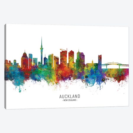 Auckland New Zealand Skyline Canvas Print #MTO2058} by Michael Tompsett Art Print