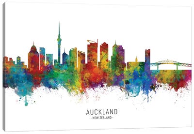 Auckland New Zealand Skyline Canvas Art Print - New Zealand Art