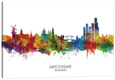 Amsterdam Netherlands Skyline Canvas Art Print - Amsterdam Skylines